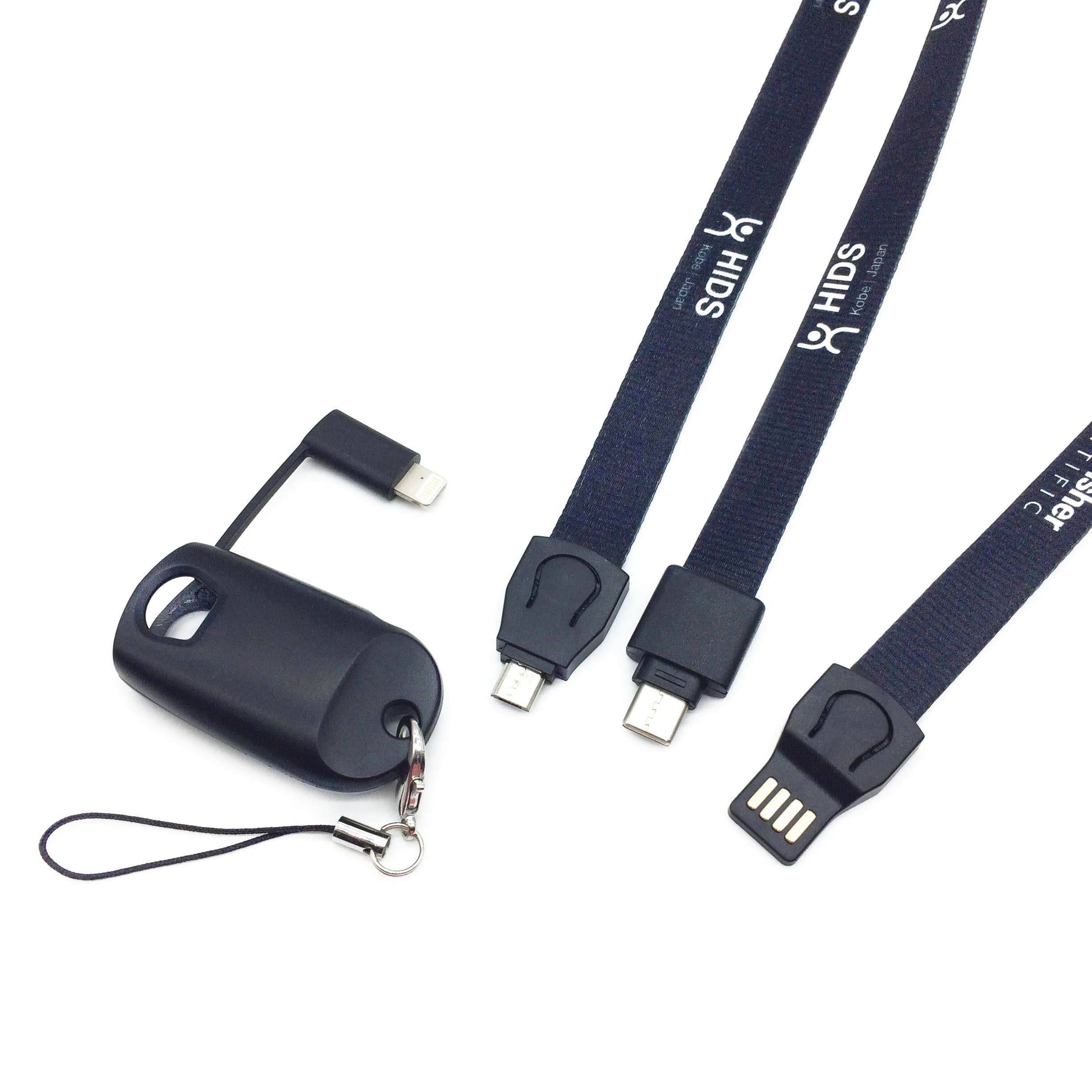 Type-C Breakaway 3 in 1 USB Lanyard Charging Cable