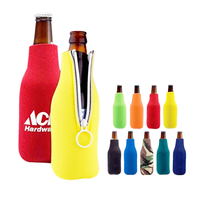  Neoprene Zipper Beer Bottle Cooler Sleeve