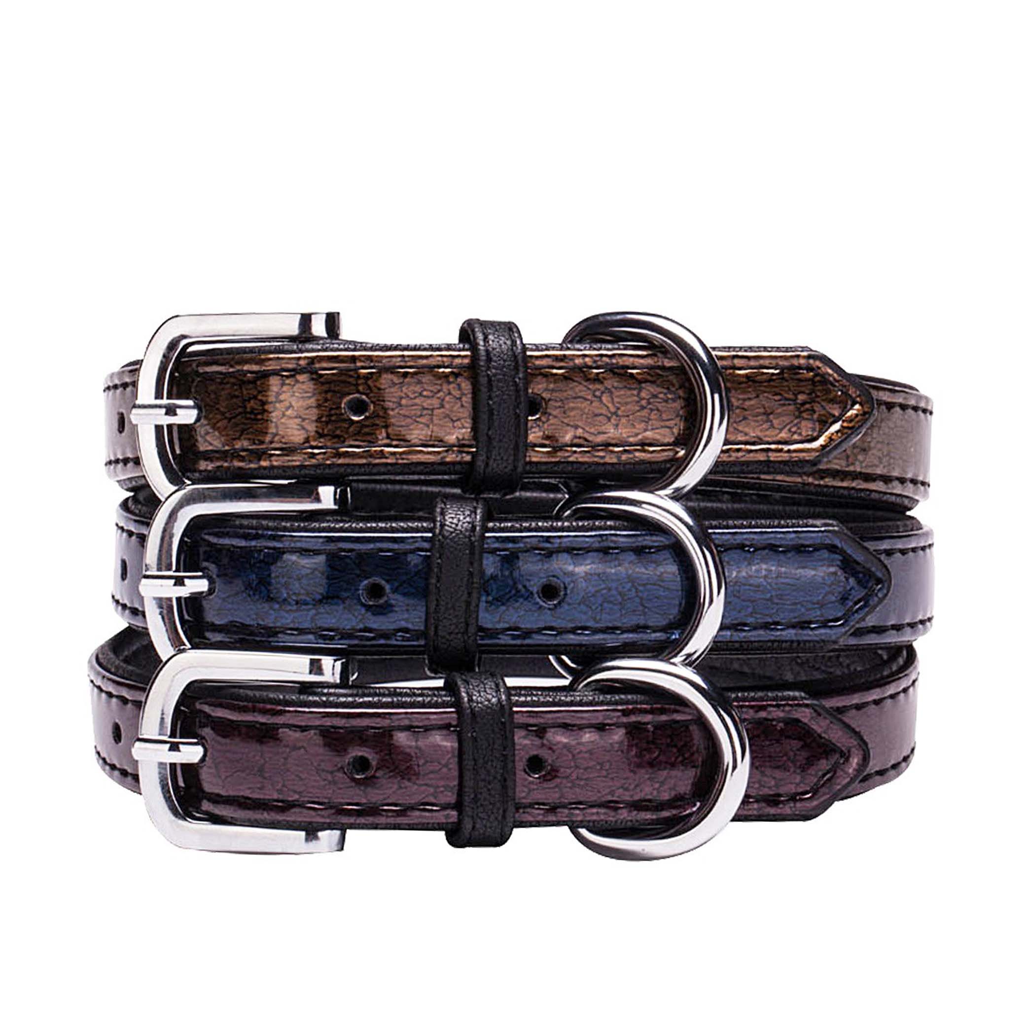 Faux Leather Snake Skin Print Embossed Dog Collars