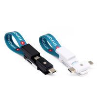 Double Type-C Interface 4 in 1 Keychain USB Charging Cable