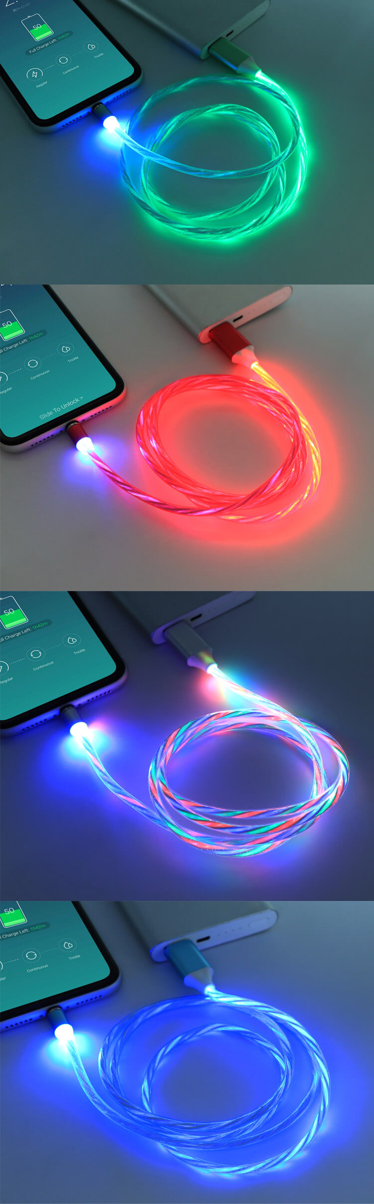 flowing led charging cable