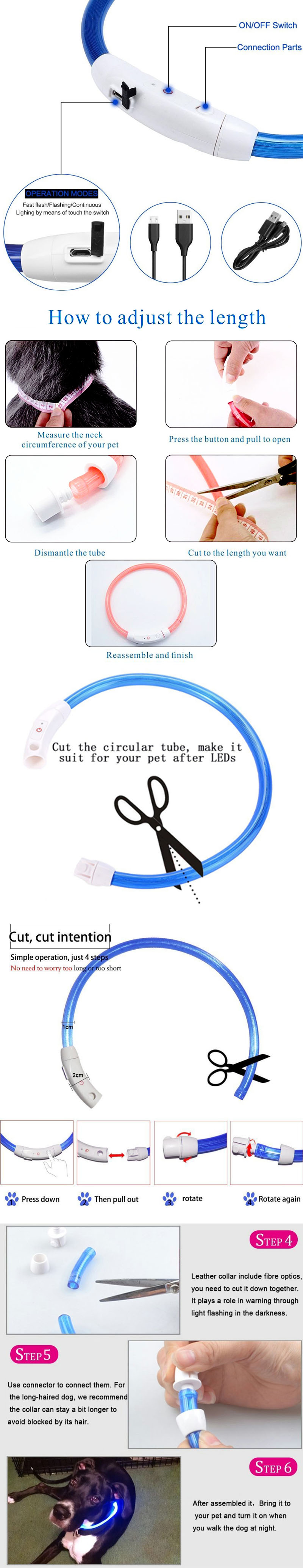 MIC9 LED-Fluorescnet-Safety-Pet-Dog-Collar