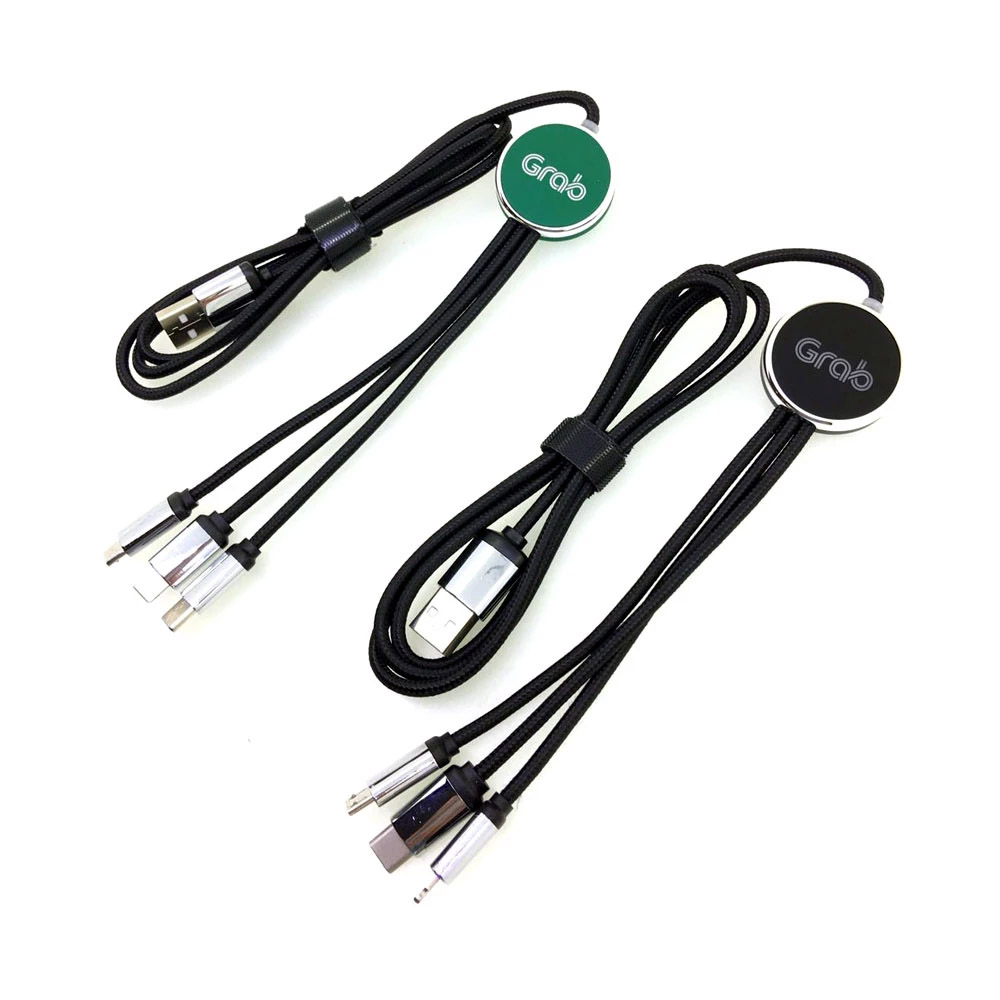 4 in 1 LED Light-up Logo USB Long Charging Cable Keychain (2)