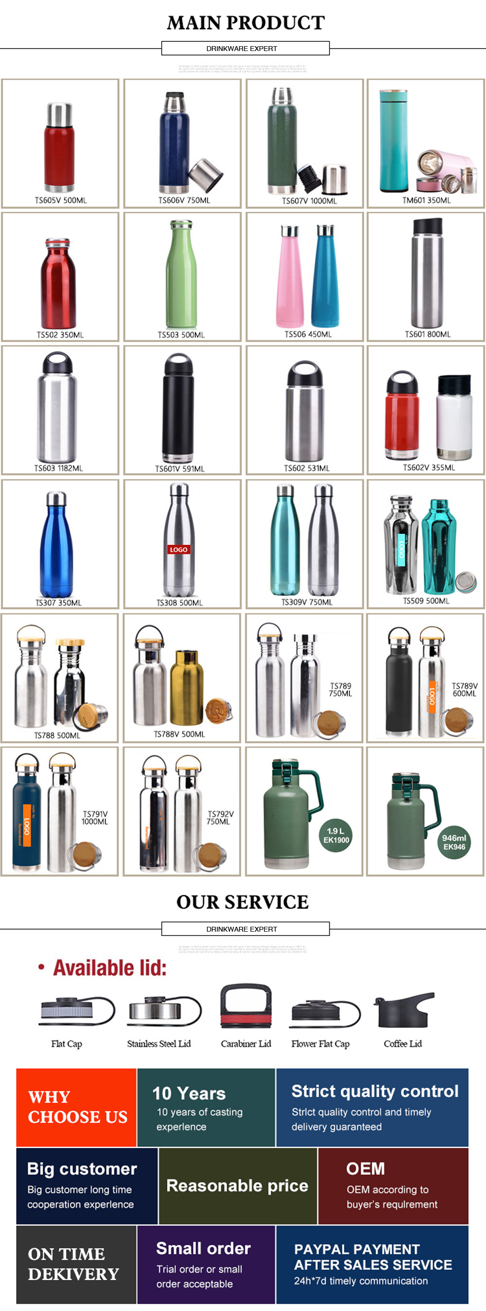 MIC 4 STAINLESS STEEL WATER BOTTLE