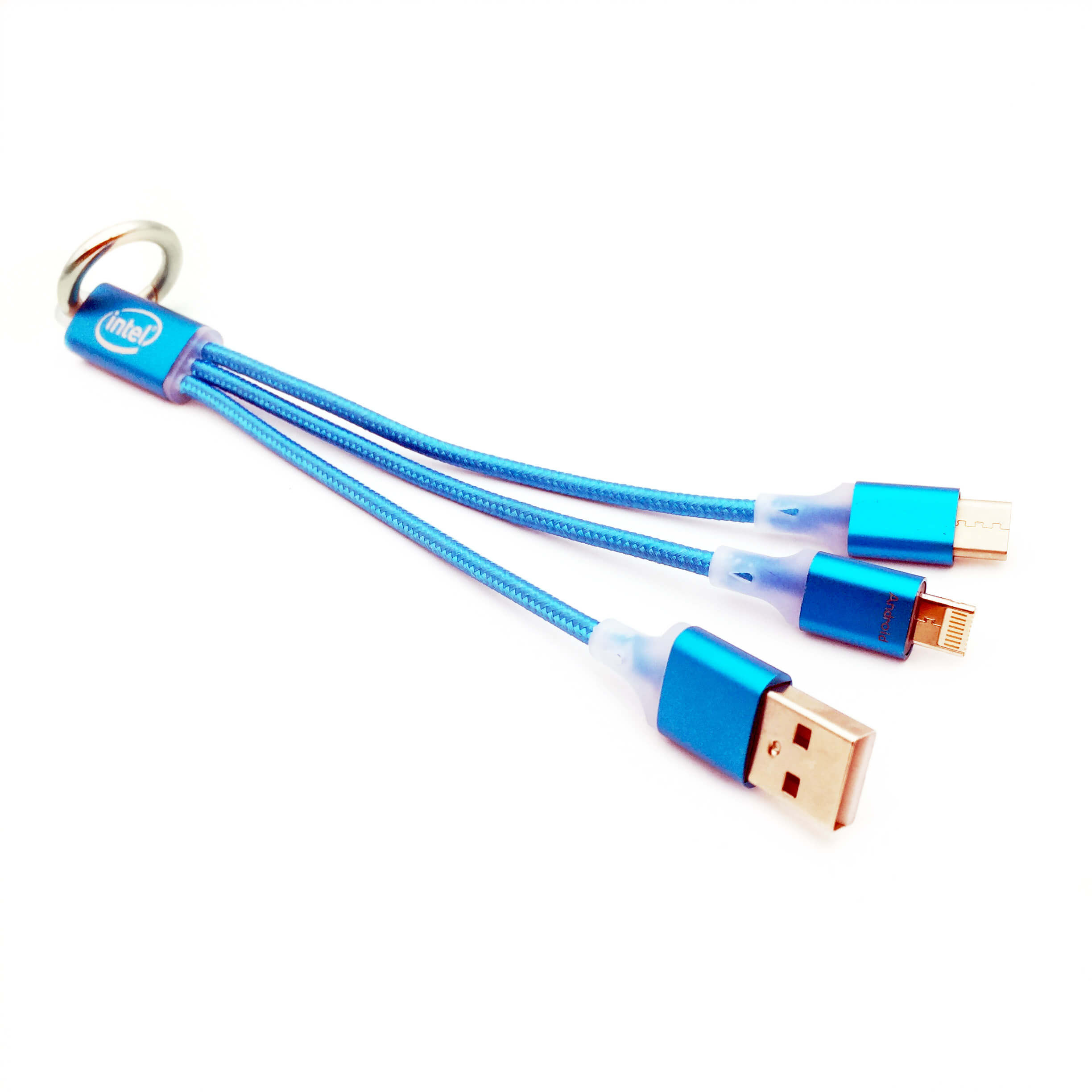 3 in 1 Braided USB Charger Cable Keychain