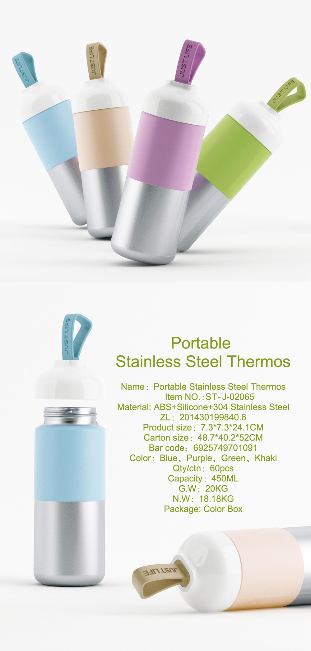 Portable Stainless Steel thermos mic4