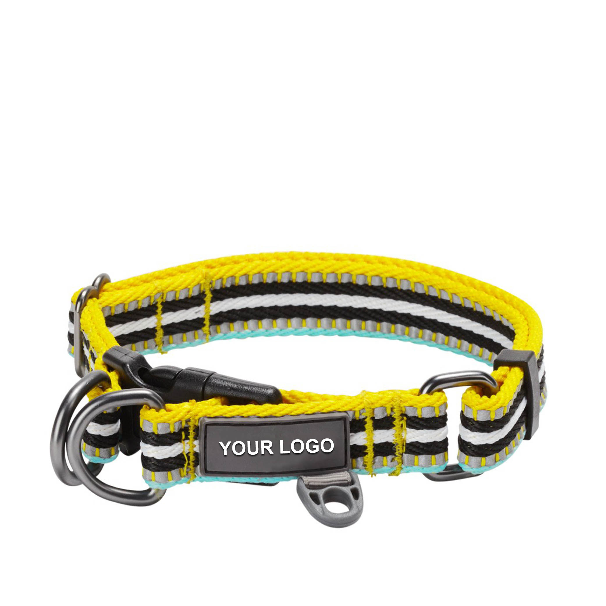 3M Reflective Multi-colored Stripe Dog Collar
